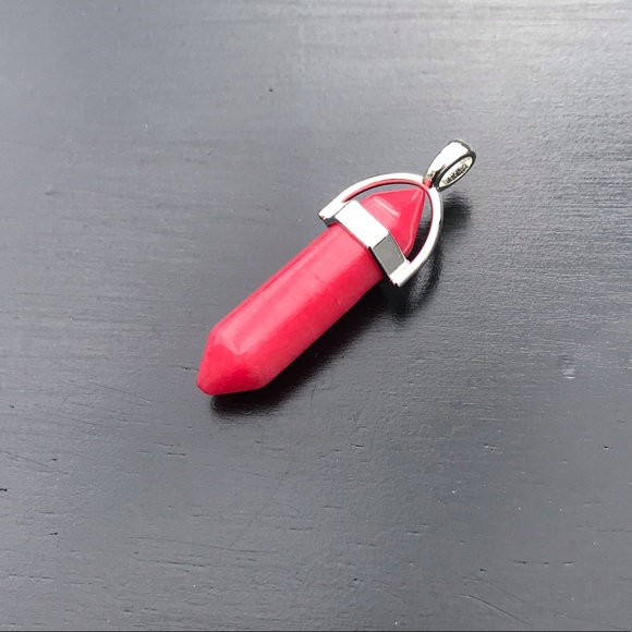 Red Jade Stone Chakra Healing Pendant - Picture 2 of 5
